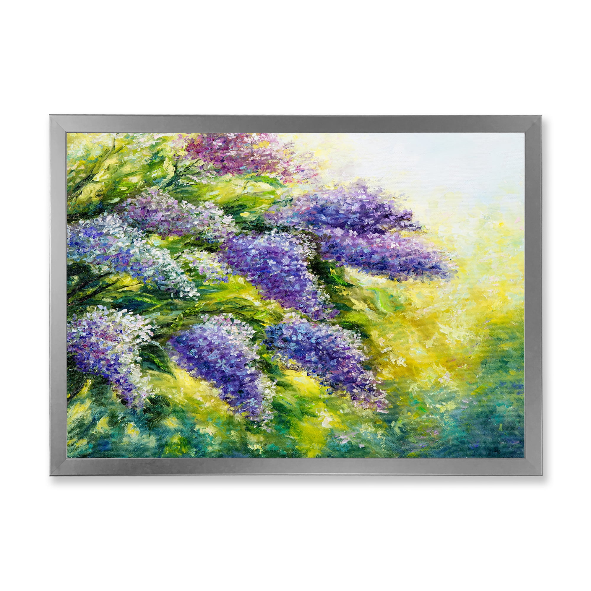 Designart 'Impressionism Lilac Tree In The Garden' Traditional Framed Art Print