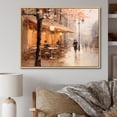 thumbnail image 1 of Designart "Impressionist Cafe In Paris With A Peachy Hue I" City Paris Floater Framed Canvas Wall Art, 1 of 5