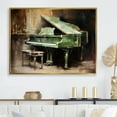 thumbnail image 1 of Designart "Impressionist Green Piano Instrument III" Music Floater Framed Canvas Prints, 1 of 5