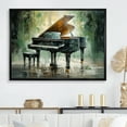 thumbnail image 1 of Designart "Impressionist Green Piano Instrument" Music Floater Framed Wall Art Prints, 1 of 5