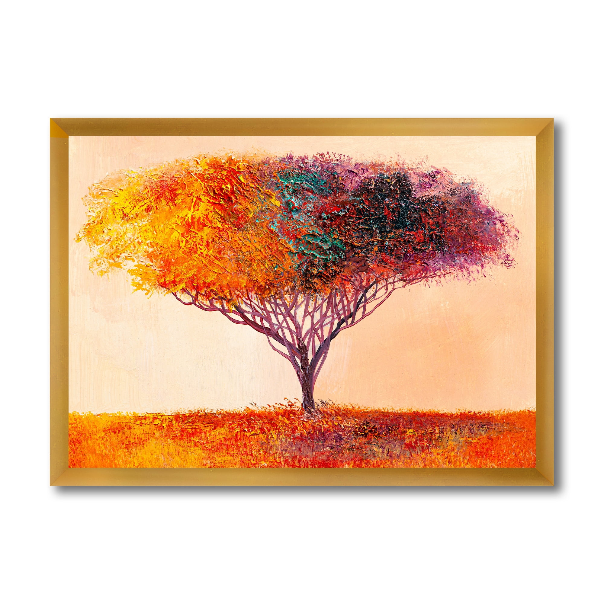 Designart 'Impressionist Landscape Colorful Abstract Tree' Modern Framed Art Print
