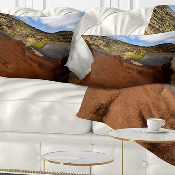 Designart In El Golfo Lanzarote Spain Musk Pond - Seashore Throw Pillow - 12x20