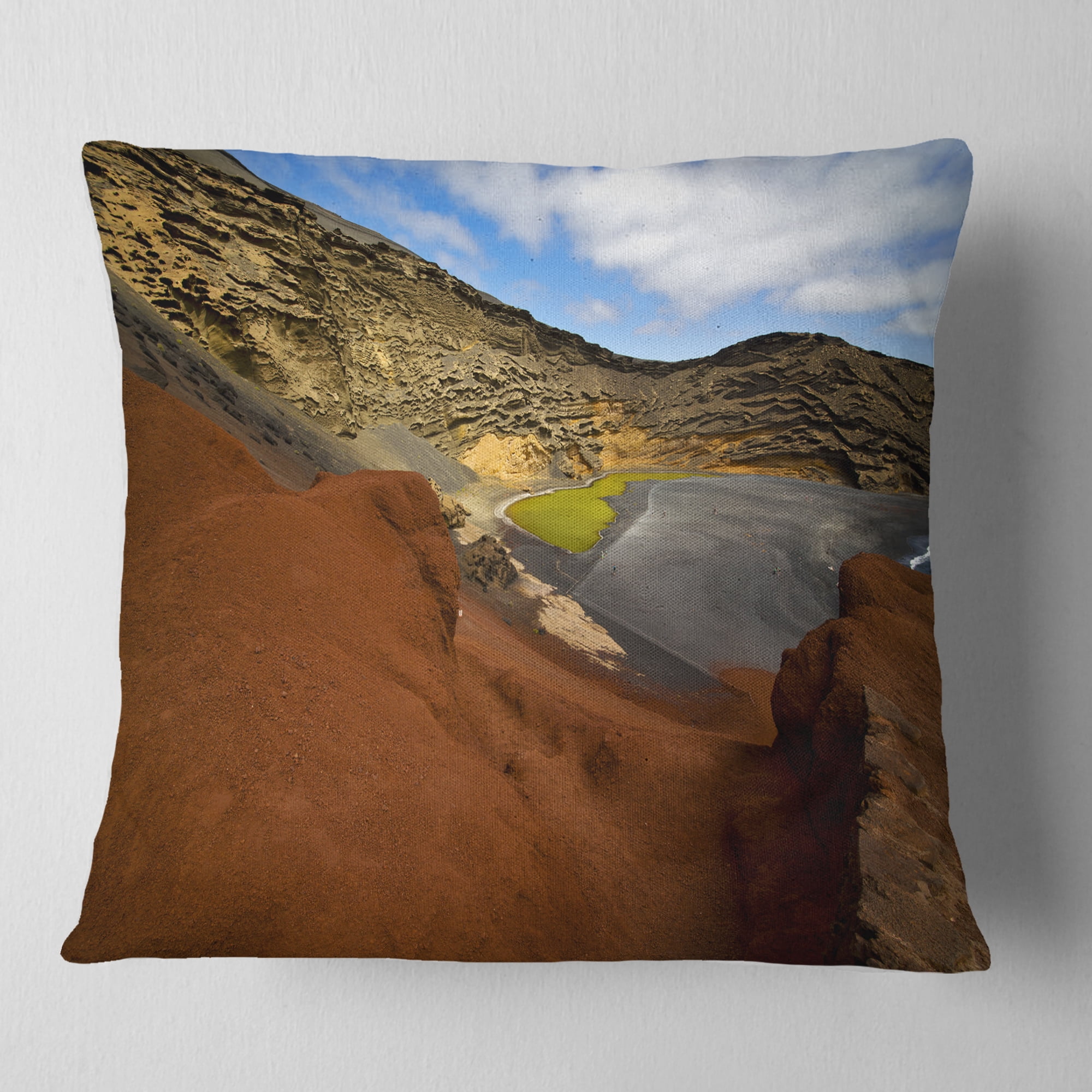 Designart In El Golfo Lanzarote Spain Musk Pond - Seashore Throw Pillow - 16x16