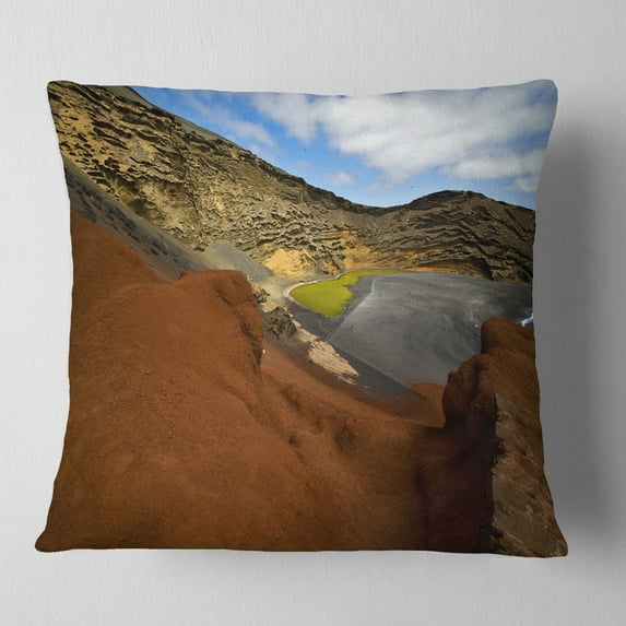 Designart In El Golfo Lanzarote Spain Musk Pond - Seashore Throw Pillow - 18x18