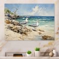 thumbnail image 1 of Designart "In Flight Beach Seagulls I" Nautical & Beach Metal Art Living Room, 1 of 5
