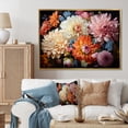 thumbnail image 1 of Designart "In Full Bloom Captivating Mums I" Floral Floater Framed Canvas Art Print, 1 of 7