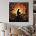 thumbnail image 1 of Designart "In Harmony with Orange and Black Yoga III" Yoga Print on Natural Pine Wood, 1 of 5