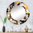 thumbnail image 1 of Designart "In Motion with Gold and Black II" Abstract Shapes Round Wall Mirror - Modern Oval Printed Decorative Oversized Mirror - Multiple Color Options, 1 of 4