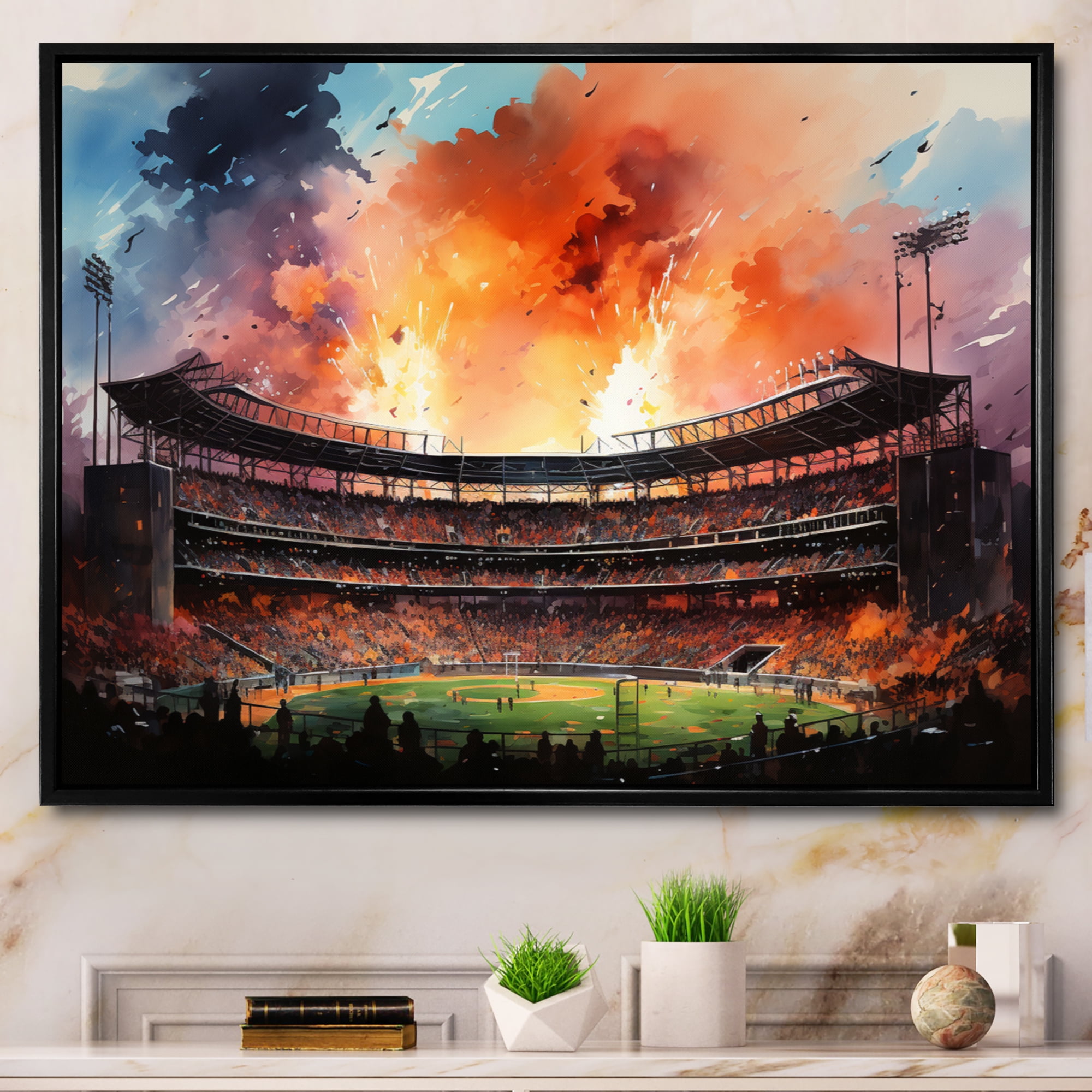 Designart "In Spotlight Sport Stadium wall art I" Architecture Floater