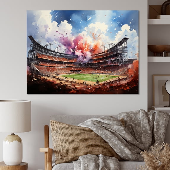 Designart "In Spotlight Sport Stadium wall art V" Architecture Wall Art Living Room