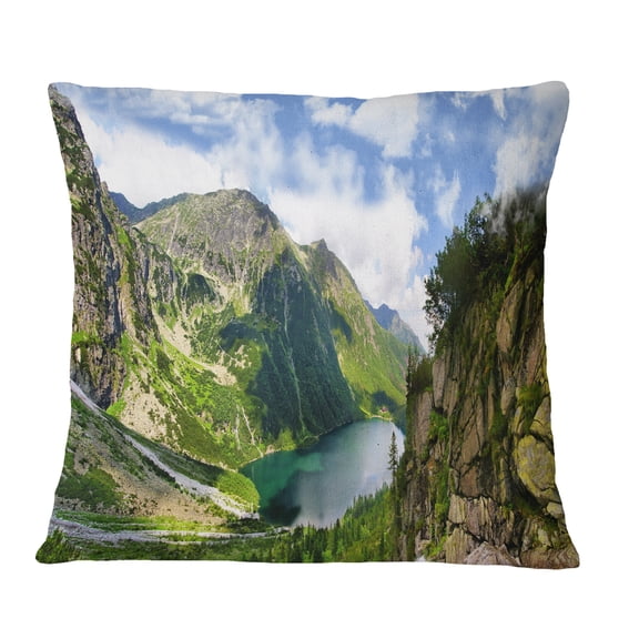Designart Incredible View of Tatra Mountains - Landscape Printed Throw Pillow - 16x16
