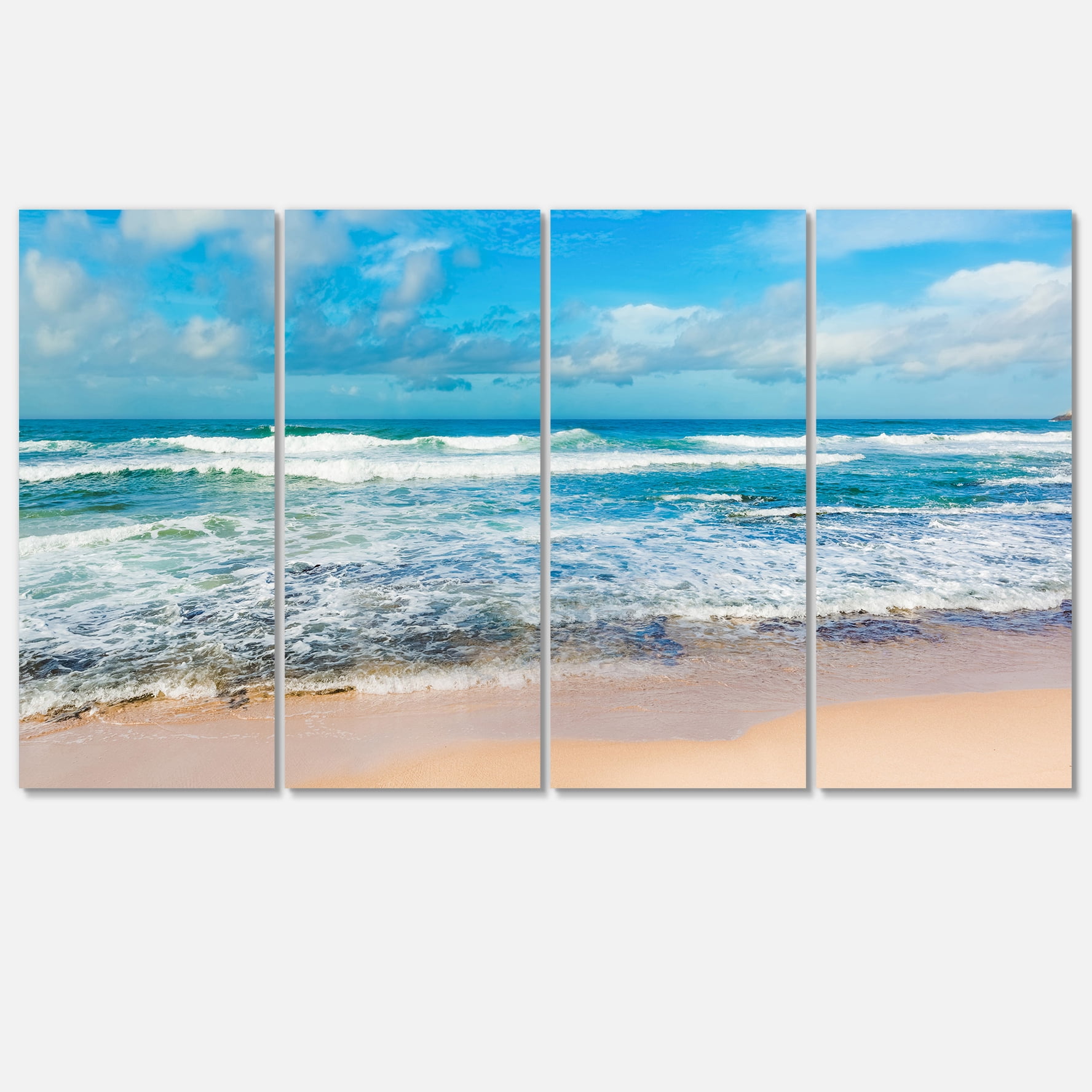 Designart 'Indian Ocean Panoramic View ' Extra Large Seashore Canvas Art