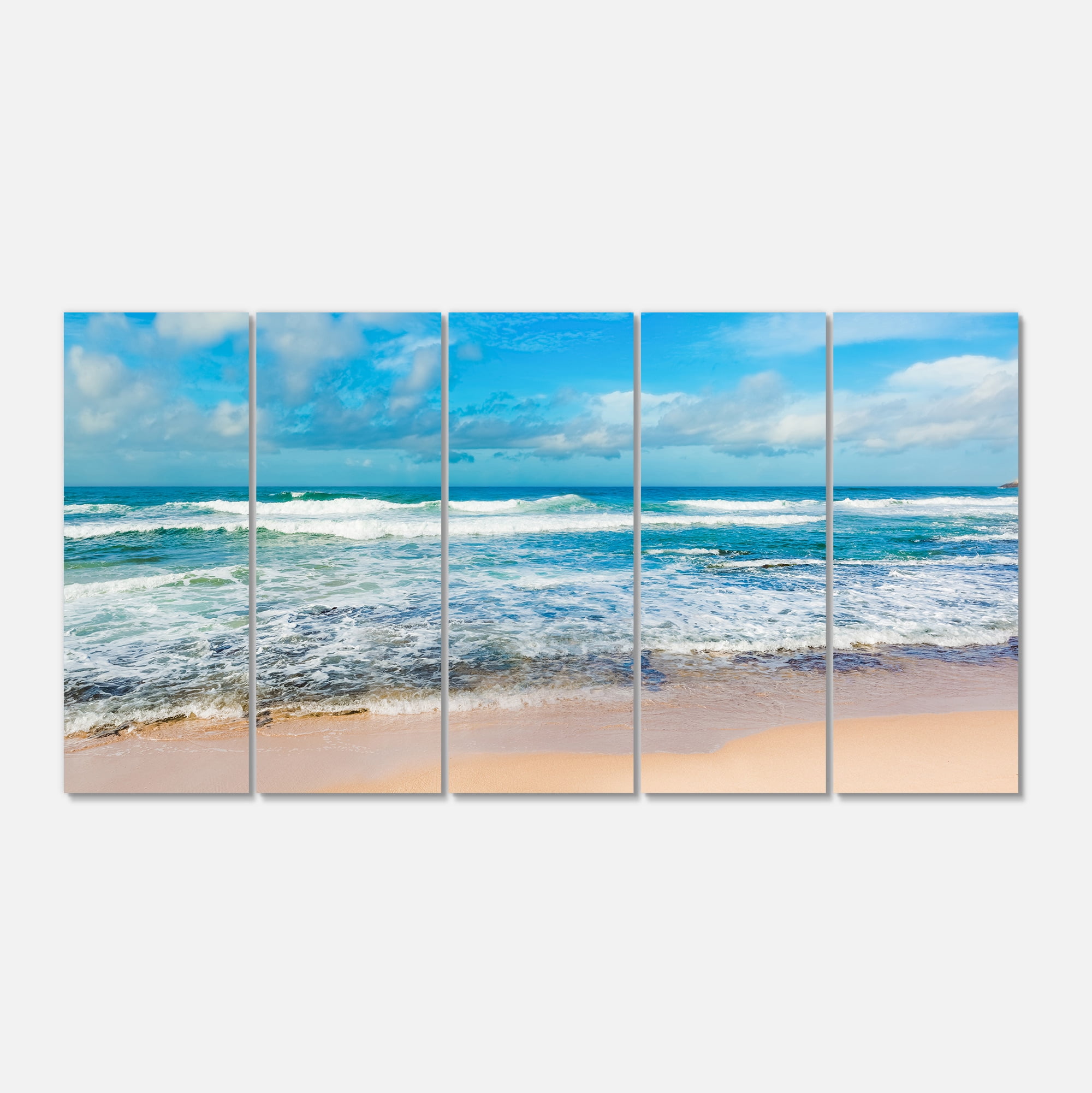 Designart 'Indian Ocean Panoramic View ' Extra Large Seashore Canvas Art
