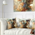 thumbnail image 1 of Designart Indian Woman Collage with Lion - Indian Throw Pillow - 18x18, 1 of 5