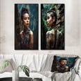 thumbnail image 1 of Designart "Indigenous Chinese Tribal Woman III" Asian Woman Framed Wall Art Set Of 2 - Glam Blue Framed Canvas Set For Living Room Decor, 1 of 6