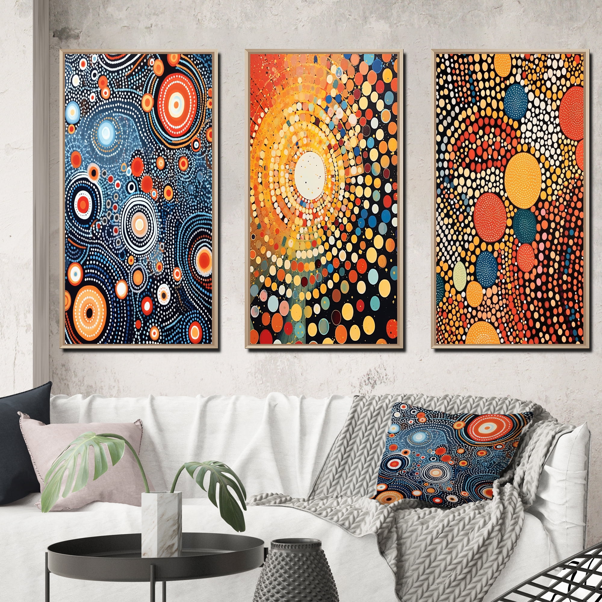 Designart "Indigenous Circular Dot Art Compositions II" Transitional