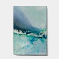 Designart 'Indigo Abstract Watercolor Blue' Nautical & Coastal Canvas Artwork