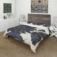 thumbnail image 1 of Designart 'Indigo Gold Metallic Flower' Farmhouse Duvet Cover Set, 1 of 4