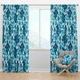thumbnail image 1 of Designart 'Indigo HawaII Blue Flowers Pattern' Tropical Blackout Curtain Panel, 1 of 4