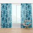 thumbnail image 1 of Designart 'Indigo HawaII Blue Flowers Pattern' Tropical Curtain Panel, 1 of 4