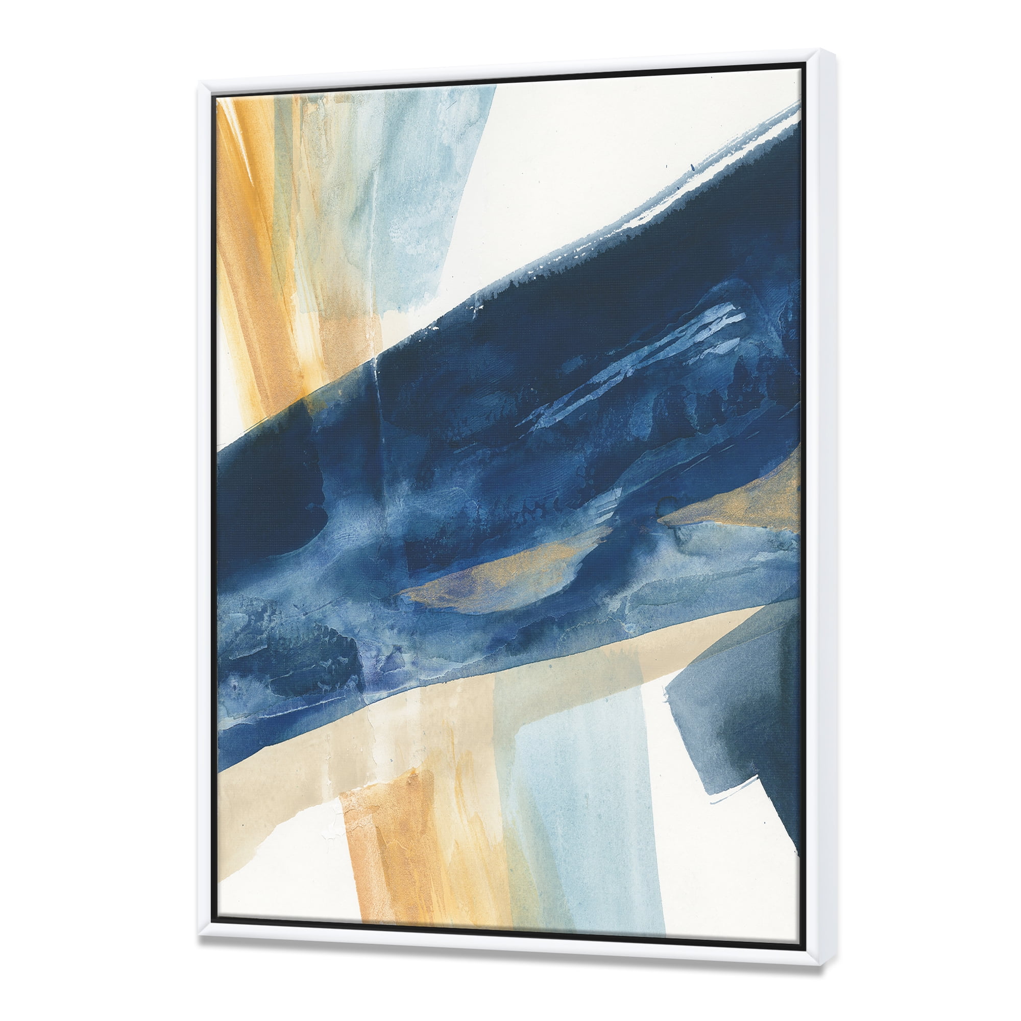 Designart ' Indigo Panel I ' Glam Modern Framed Canvas