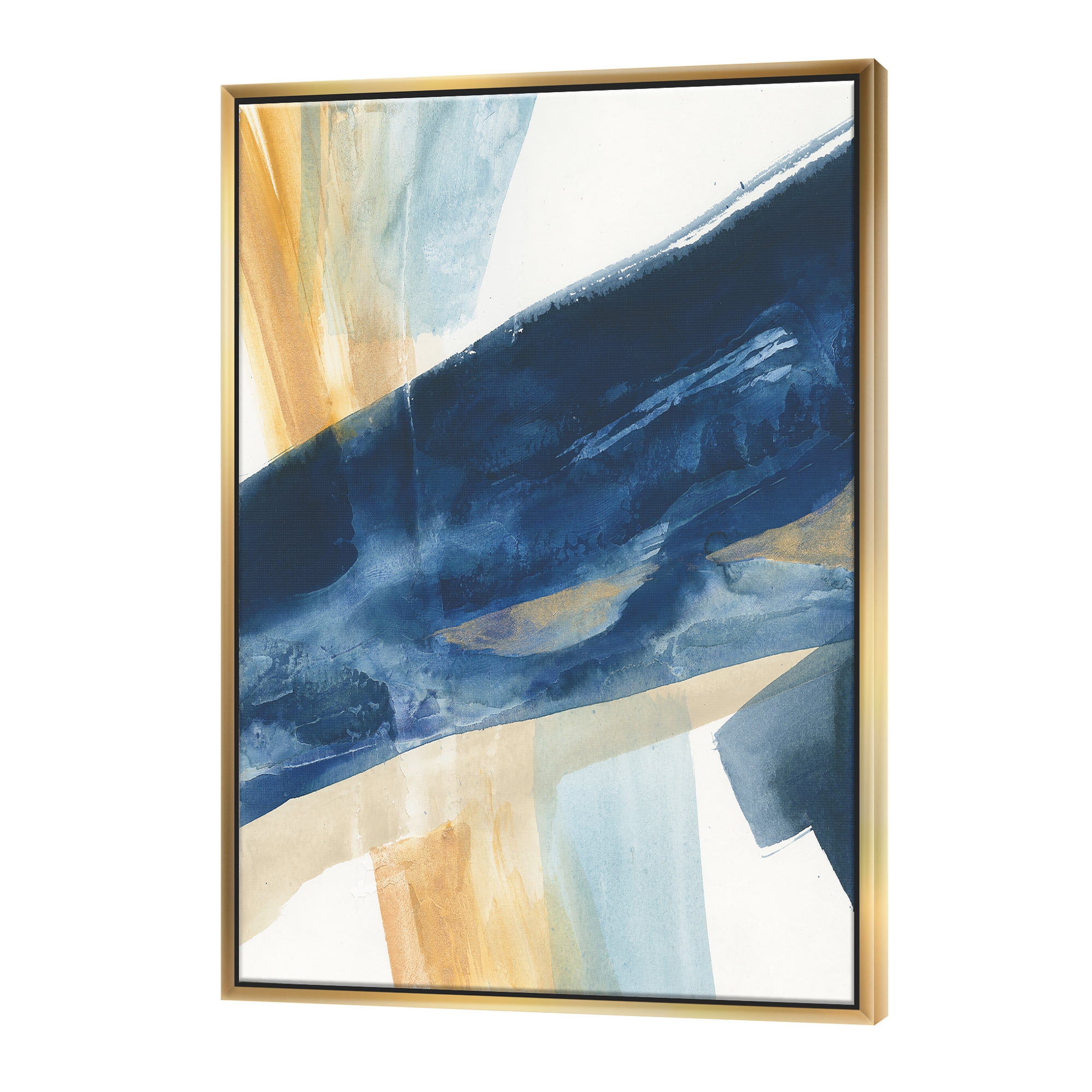 Designart ' Indigo Panel I ' Glam Modern Framed Canvas