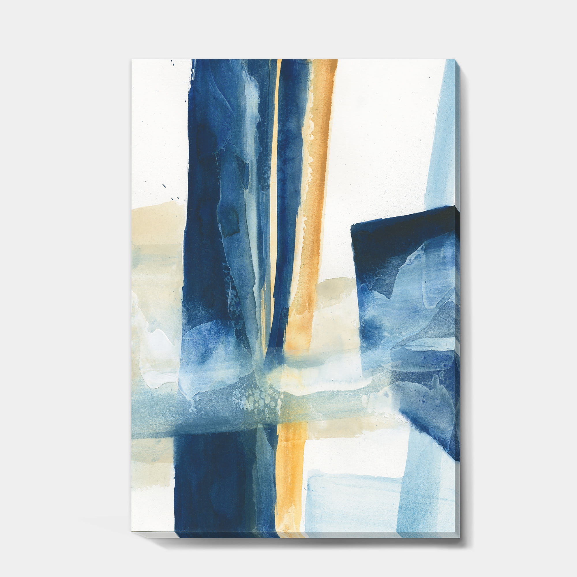 Designart 'Indigo Panel IV' Glam Modern gallery-wrapped Canvas