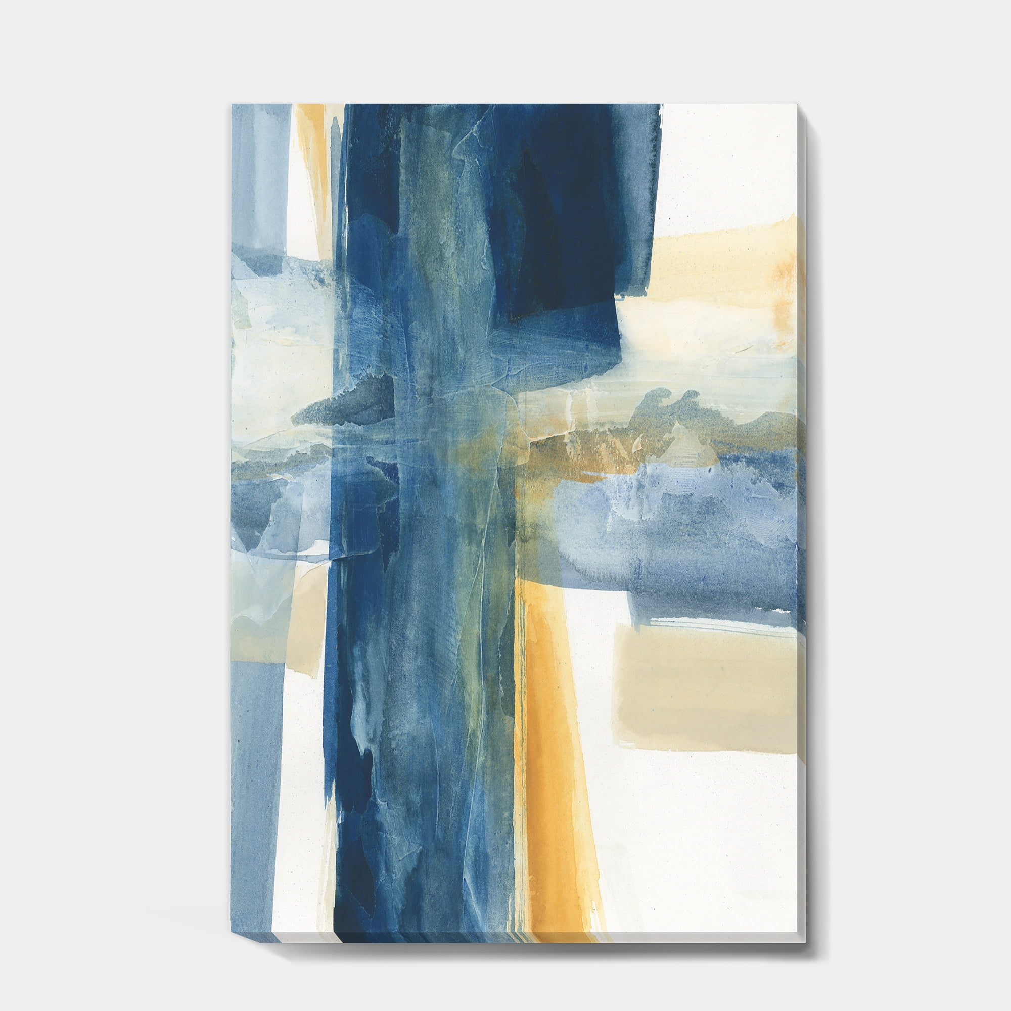 Designart 'Indigo Panel VI' Glam Modern Canvas Artwork