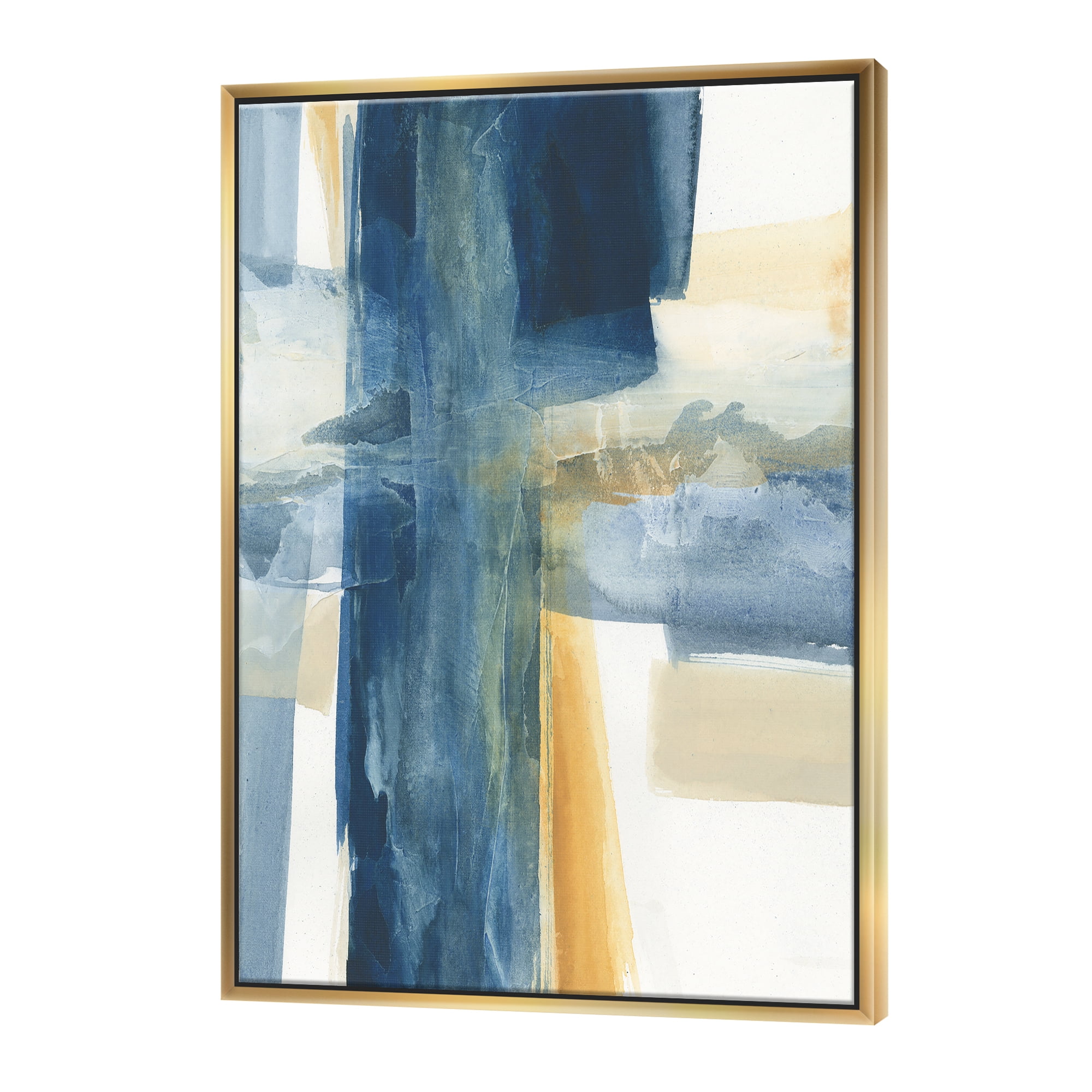 Designart ' Indigo Panel VI ' Glam Modern Framed Canvas