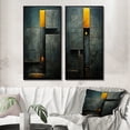 thumbnail image 1 of Designart "Indigo Stairway Minimal Grace II" Modern Geometric Framed Wall Art Set Of 2 - Modern Gold Framed Wall Art Set Of 2, 1 of 6