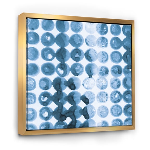 Designart ' Indigo watercolor geometrical VII ' Contemporary Framed Canvas