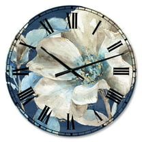 Designart 'Indigold Watercolor Flower I' Traditional wall clock
