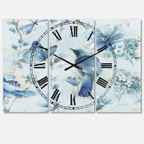 Designart 'Indigold Watercolor Flower III' Traditional Wall Clock