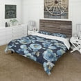 thumbnail image 1 of Designart 'Indigold metallic Flower Pattern' Cottage Duvet Cover Set, 1 of 1