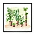 thumbnail image 1 of Designart 'Indoor Green Home House Plants in Pots I' Traditional Framed Canvas Wall Art Print, 1 of 5