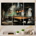 thumbnail image 1 of Designart "Industrial Billiards A Game in Progress III" Sports Wall Art Prints Set, 1 of 1