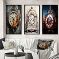 thumbnail image 1 of Designart "Industrial Chic Clock I" Fashion Framed Wall Art Set Of 3 - Orange Fashion Frame Gallery Set For Office Decor, 1 of 7