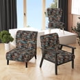 thumbnail image 1 of Designart "Industrial Era Nostalgia" Brown Brick Upholstered Accent Chair - Modern Arm Chair For Living Room, 1 of 5