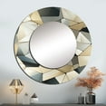 thumbnail image 1 of Designart "Industrial Geometric Tessellations In Blue Haze" Geometric Rund Mirror For Wall Decor - Large Beige Round Print Mirror - Round Modern Mirror - Wall Mounted Round Large Mirror - 23" x 23", 1 of 6