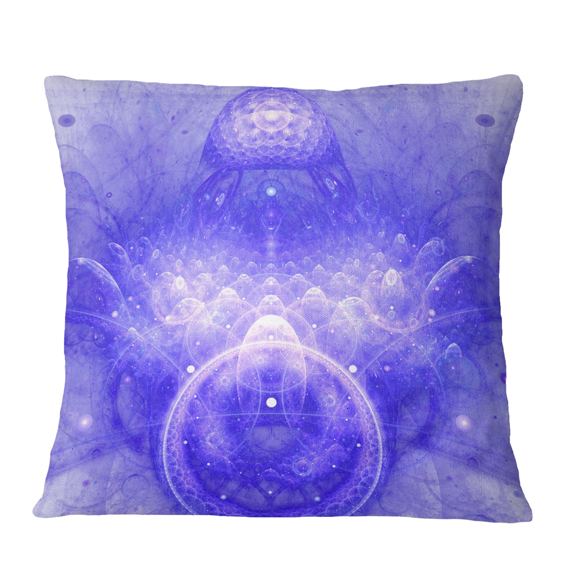 Designart Infinite Blue Boundaries of World - Floral Throw Pillow - 16x16