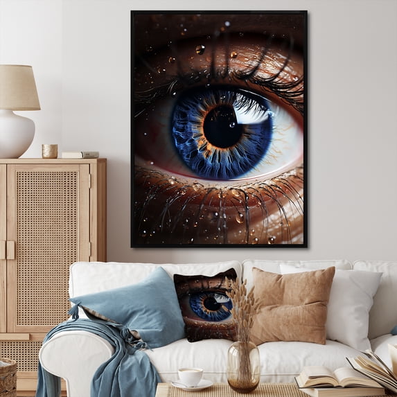 Designart "Infinite Iris In Surreal Vision" Surrealism Floater Framed Canvas Wall Art