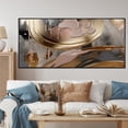 thumbnail image 1 of Designart "Infinity Circles in Golden and Pink Abstract IV" Extra Large Abstract Framed Wall Art - Modern Gold Abstract Liquid Ink Hallway Framed Wall Art Decor, 1 of 7