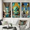thumbnail image 1 of Designart "Infinity of Golden Spheres II" Modern Abstract Framed Wall Art Set Of 3 - Yellow Traditional Frame Gallery Set For Office Decor, 1 of 6