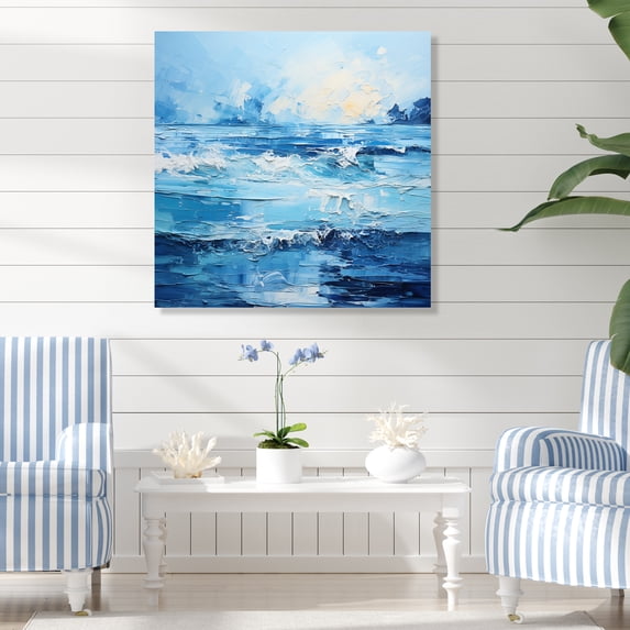Designart "Infinity of the Ocean Blue Serenity IV" Nautical & Beach Metal Wall Art Prints