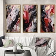 thumbnail image 1 of Designart "Infused Marble in Red and Black" Abstract Marble Framed Wall Art Set Of 3 - Red Marble Frame Gallery Set For Office Decor, 1 of 7