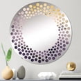 thumbnail image 1 of Designart "Ink Clouds of Purple and Gold Marble IV" Fractals Polka Dot Round Wall Mirror - Abstract Oval Printed Decorative Mirror - Multiple Color Options, 1 of 5