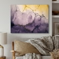 thumbnail image 1 of Designart "Ink Clouds of Purple and Gold Marble IV" Fractals Metal Wall Decor, 1 of 1