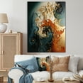 thumbnail image 1 of Designart "Ink Storm White, Blue, and Orange Fusion II" Abstract Canvas Wall Art - Modern Gold Abstract Painting Bedroom Canvas Wall Art, 1 of 6