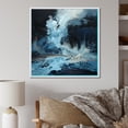 thumbnail image 1 of Designart "Ink Volcano In Black And Blue I" Geyser Floater Framed Canvas Wall Art, 1 of 5