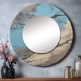 thumbnail image 1 of Designart "Inner Worlds of Marble in Beige and Blue" Modern Geometric Rund Mirror For Wall Decor - Large Beige Round Print Mirror - Round Modern Mirror - Wall Mounted Round Large Mirror - 29" x 29", 1 of 6